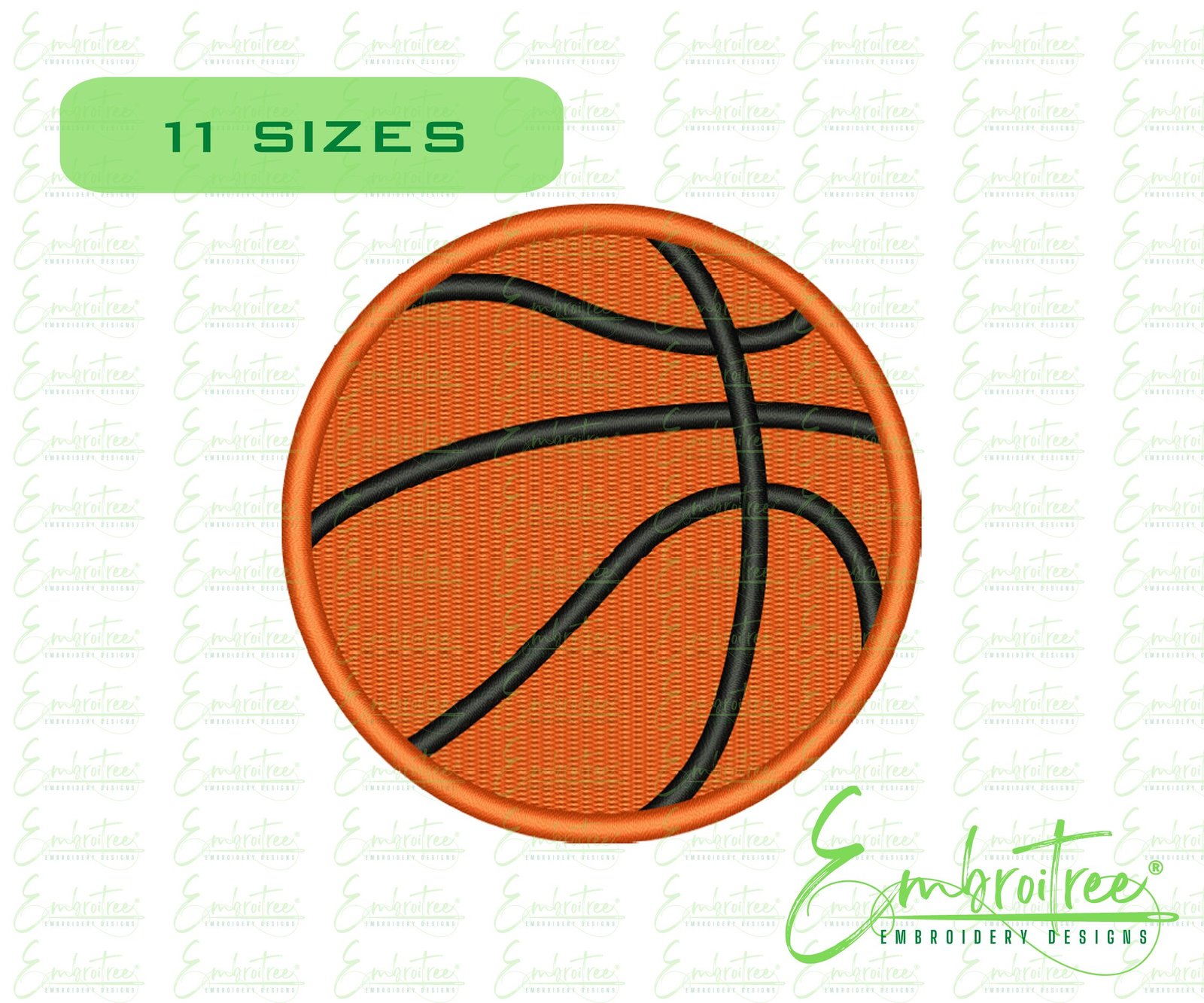 Basketball Embroidery Design