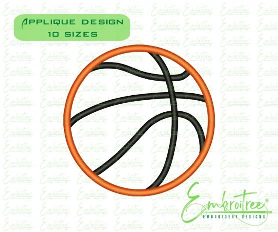 Basketball Outline Embroidery Design